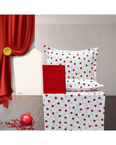Yataq dəsti Narlı 001139, yorğan üzü 160x220 sm (2 əd), mələfə 240x260 sm, yastıq üzü 50х70 sm (2 əd), ailəvi, pambıq, rəngbərəng