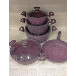 Набор посуды Canali SHA-00002480, гранит, фиолетовый, 9 предметов Набор посуды Canali SHA-00002480, гранит, фиолетовый, 9 предметов