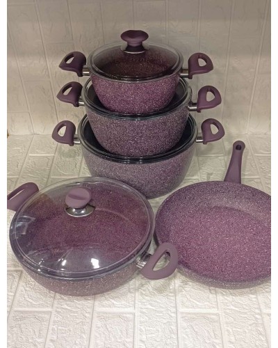 Qab-qacaq dəsti Canali SHA-00002480, qranit, bənövşəyi, 9 parça