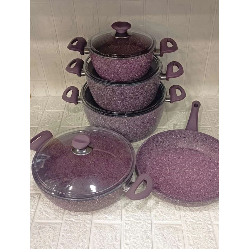 Набор посуды Canali SHA-00002480, гранит, фиолетовый, 9 предметов