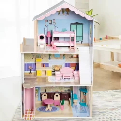 Кукольный домик с мебелью lhy, дерево, 115x71x30 см Кукольный домик с мебелью lhy, дерево, 115x71x30 см