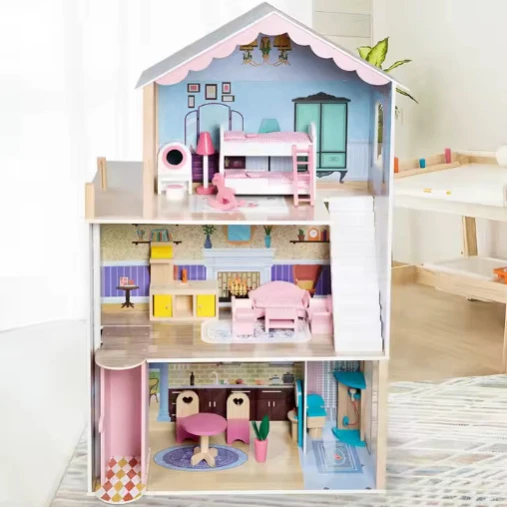 Кукольный домик с мебелью lhy, дерево, 115x71x30 см Кукольный домик с мебелью lhy, дерево, 115x71x30 см