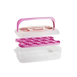 Saxlama üçün konteyner кексов Snips 27.5x43x10.5 sm, 7 l, plastik, qapaqla, şəffaf/çəhrayı Saxlama üçün konteyner кексов Snips 27.5x43x10.5 sm, 7 l, plastik, qapaqla, şəffaf/çəhrayı