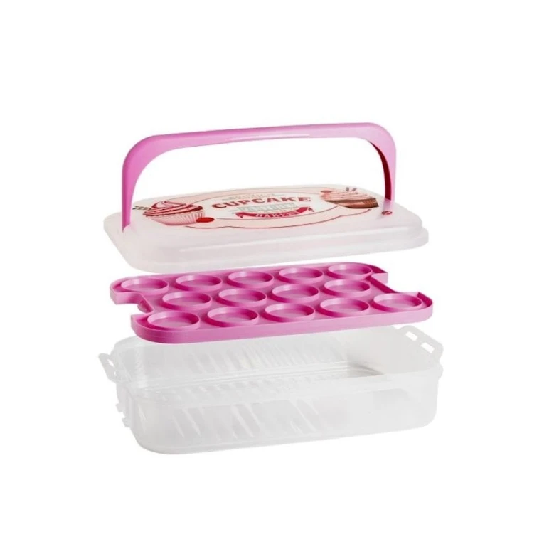 Saxlama üçün konteyner кексов Snips 27.5x43x10.5 sm, 7 l, plastik, qapaqla, şəffaf/çəhrayı Saxlama üçün konteyner кексов Snips 27.5x43x10.5 sm, 7 l, plastik, qapaqla, şəffaf/çəhrayı