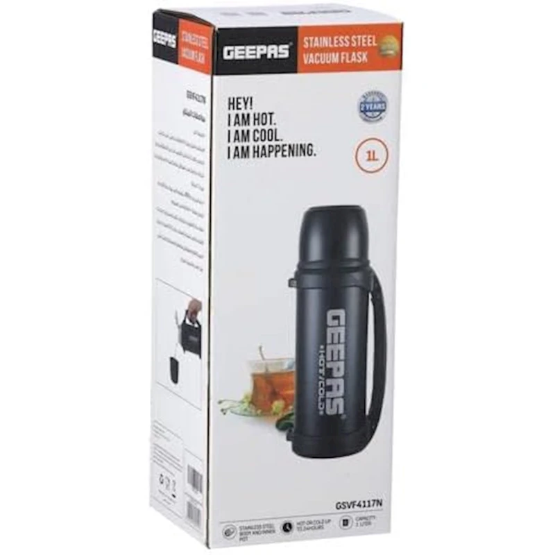 Термос Geepas GSVF4111N, нержавеющая сталь, черный Термос Geepas GSVF4111N, нержавеющая сталь, черный