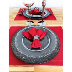 Тарелка HMSD_HH32, круг, 32 см, стекло, прозрачная