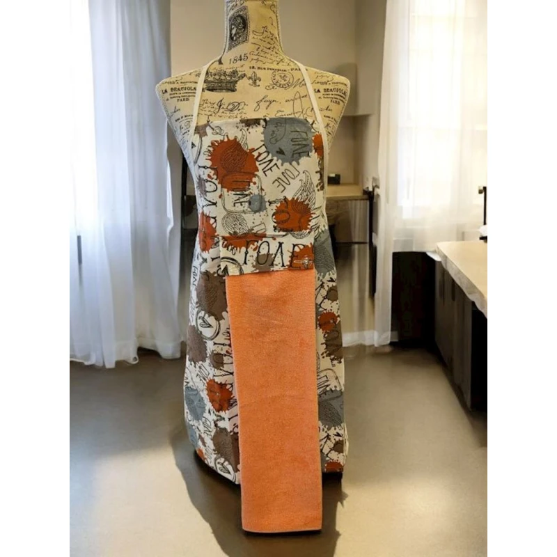 Кухонный набор MiraNova 076, фартук и полотенце, разноцветный