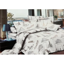 Комплект постельного белья MiraNova CTS-526, сатин, белый, простыня 200х220 см, пододеяльник 200x220 см, наволочка 50x70 см (2 шт)