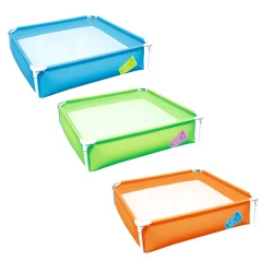 Бассейн Bestway First Frame Pool, детский,надувной,квадрат, длина 122 см, ширина 122 см, высота 30.5 см, разные цвета