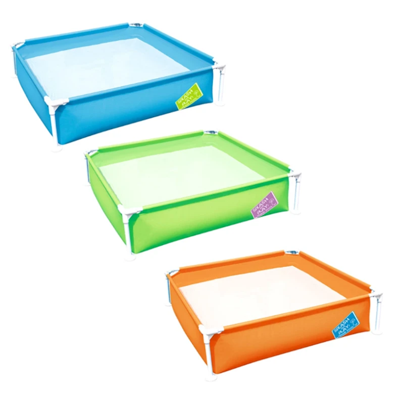 Бассейн Bestway First Frame Pool, детский,надувной,квадрат, длина 122 см, ширина 122 см, высота 30.5 см, разные цвета