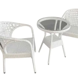 Комплект садовой мебели Evalar ALD_MDA_002, ротанг, белый Комплект садовой мебели Evalar ALD_MDA_002, ротанг, белый