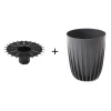 Горшок для растений Lamela Mira Eco, 29.7х25 см, антрацитовый