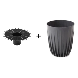 Горшок для растений Lamela Mira Eco, 29.7х25 см, антрацитовый