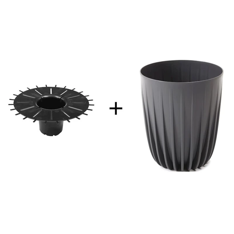 Горшок для растений Lamela Mira Eco, 29.7х25 см, антрацитовый