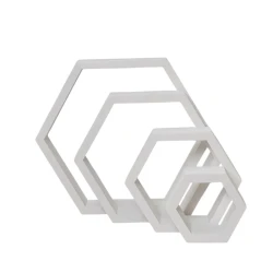 Divar rəfi dəsti Art Mebel 205, laminat, 4 əd, 35x40x15/28x32x15/21x24x15/14x16x15 sm, ağ