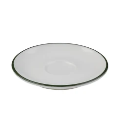 Блюдце ID-Fine Modest Green Lona Espresso, 12 см, фарфор, белое/зеленое Блюдце ID-Fine Modest Green Lona Espresso, 12 см, фарфор, белое/зеленое