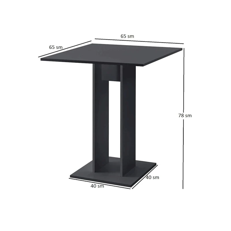 Барный стол Ev Plus 12115524, ЛДСП, черный, 65x65x78 см Барный стол Ev Plus 12115524, ЛДСП, черный, 65x65x78 см