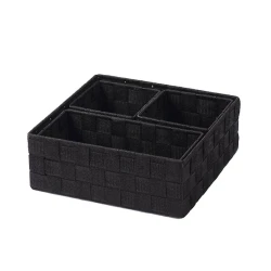 Набор органайзеров JYSK Folke, металл/полипропилен, черный, 26х26х9 см