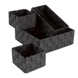 Набор органайзеров JYSK Folke, металл/полипропилен, черный, 26х26х9 см