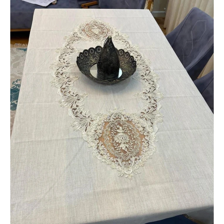 Скатерть Bahar Roza Safran, 160х300 см