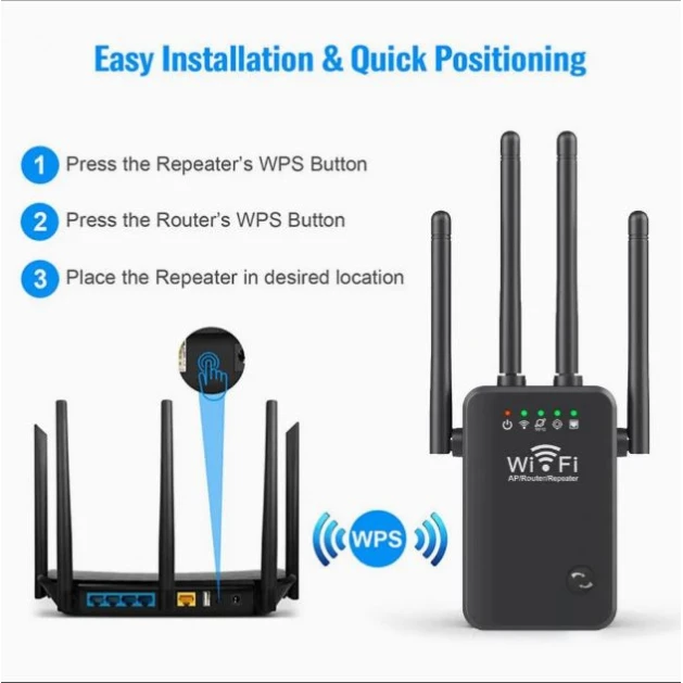 Wi-Fi адаптер 300 Мбит/с WiFi Adapter router Repeater Black