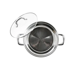 Кастрюля Hom-me 101133, 24 см, 6 л, нержавеющая сталь, серебристый