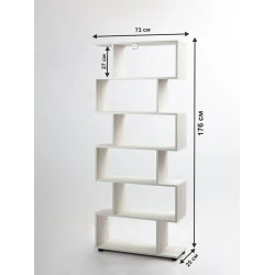 Стеллаж Letta Big Dub White, 176х25х73 см, ЛДСП, белый