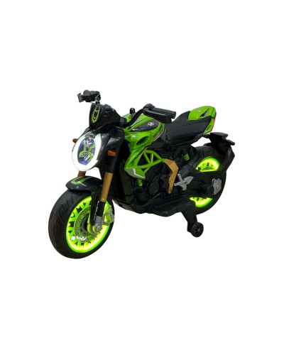 Uşaq elektrik motosikli MT800YSL, 5+ yaş, qara/yaşıl