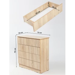 Тумба Letta, ЛДСП, бежевая, 73х33х75 см