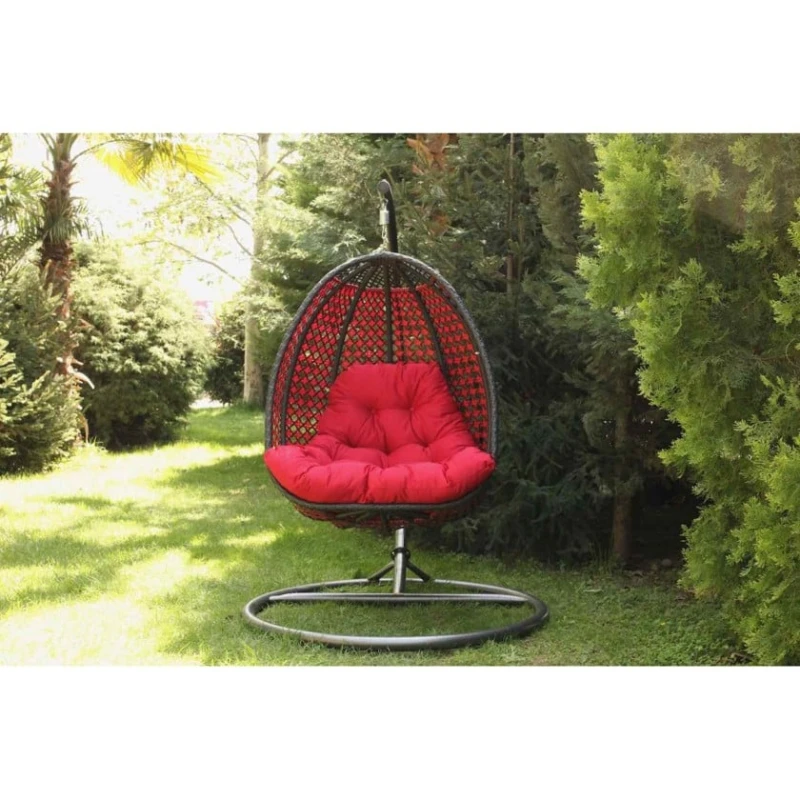 Подвесные качели Evalar, черные/красные