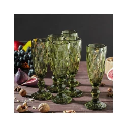 Набор фужеров для шампанского, 180 мл, 6 шт, стекло, светло-зелёный - 6921-186 Набор фужеров для шампанского, 180 мл, 6 шт, стекло, светло-зелёный - 6921-186