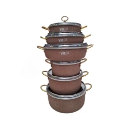Набор кастрюль VIP SHA-00004388, гранит, коричневый, 20/24/28 см
