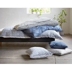 Yataq dəsti JYSK Atla, yorğan üzü 140x200, mələfə 150x250, yastıq üzü 50x70, bir yarım, pambıq, boz/ağ