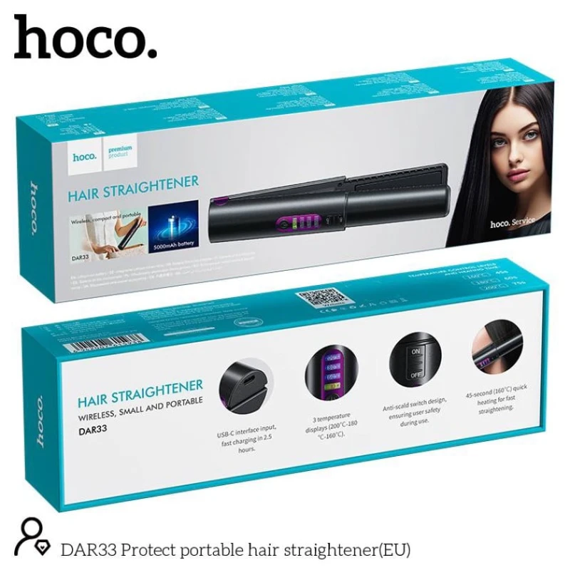 Стайлер для волос HOCO DAR33 Protect, 5000 mAh, серый