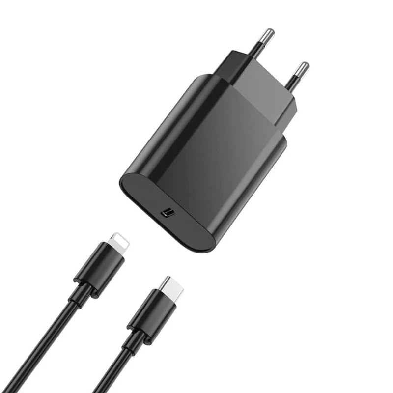Зарядное устройство Wiwu Wi-U001 with Type-C to Lightning cable, Black Зарядное устройство Wiwu Wi-U001 with Type-C to Lightning cable, Black