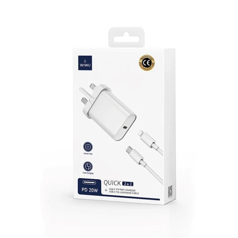 Зарядное устройство Wiwu Wi-U001 with Type-C to Lightning cable, Black Зарядное устройство Wiwu Wi-U001 with Type-C to Lightning cable, Black