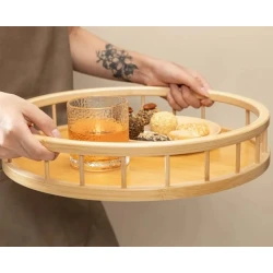 Поднос, бамбук, коричневый, 30х30 см