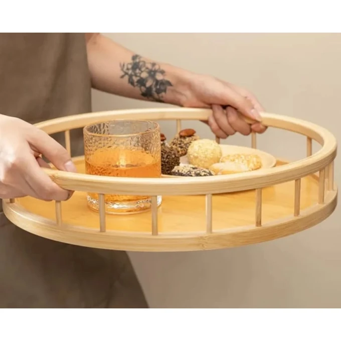 Поднос, бамбук, коричневый, 30х30 см