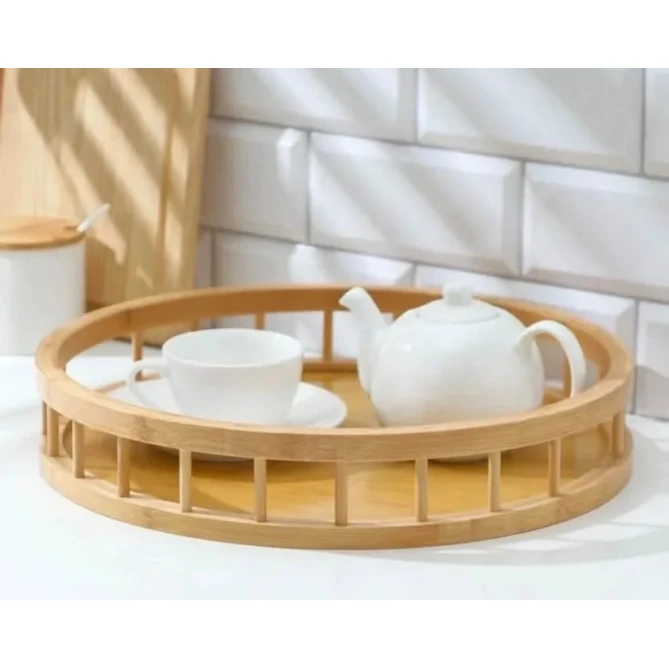 Поднос, бамбук, коричневый, 30х30 см