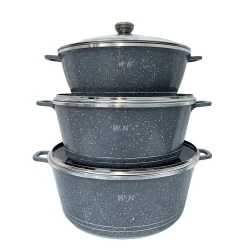 Набор кастрюль W.K ZGH_00107, гранит, серый, 6 предметов Набор кастрюль W.K ZGH_00107, гранит, серый, 6 предметов