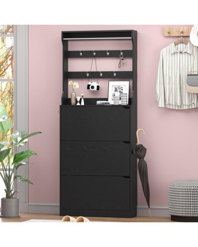 Ayaqqabı üçün tumba Art Mebel 51, laminat, antrasit, 180х80х45 sm