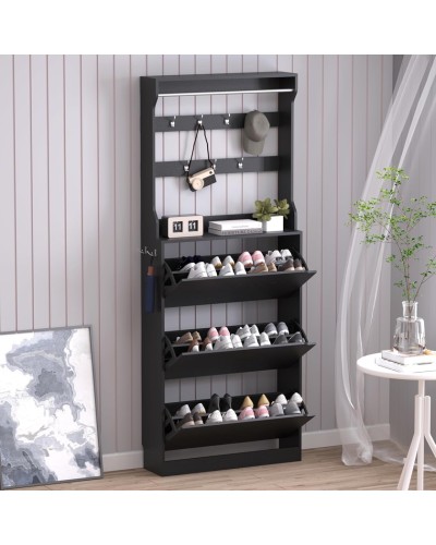 Ayaqqabı üçün tumba Art Mebel 51, laminat, antrasit, 180х80х45 sm