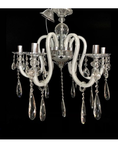 Asma çılçıraq Ağ Flaminqo 8 lampa, E14 - N AĞ FLAMİNQO-8