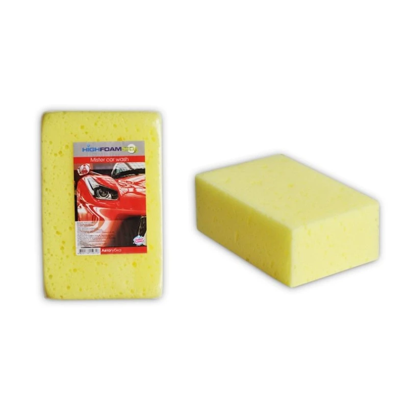 Губка для автомобиля Highfoambio Handy Shape Maxi, желтый, 190x120x70 мм Губка для автомобиля Highfoambio Handy Shape Maxi, желтый, 190x120x70 мм