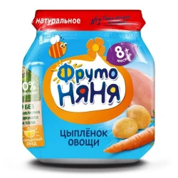 Пюре ФрутоНяня Ризотто с цыпленком и овощами, 100 г, от 8 месяцев