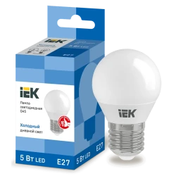 Светодиодная лампа IEK G45 E27 5W 6500K