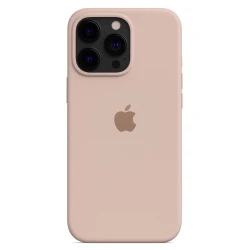 Telefon üçün çexol Apple 14 Pro Silicone light beige