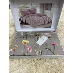 Yataq dəsti MiraNova LQ-065, yorğan üzü 200×230 sm, mələfə 245×250 sm, yastıq üzü 50×70 sm, avro, satin, rəngbərəng