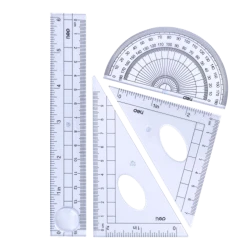 Набор линеек Deli 9597, 4 шт, прозрачный