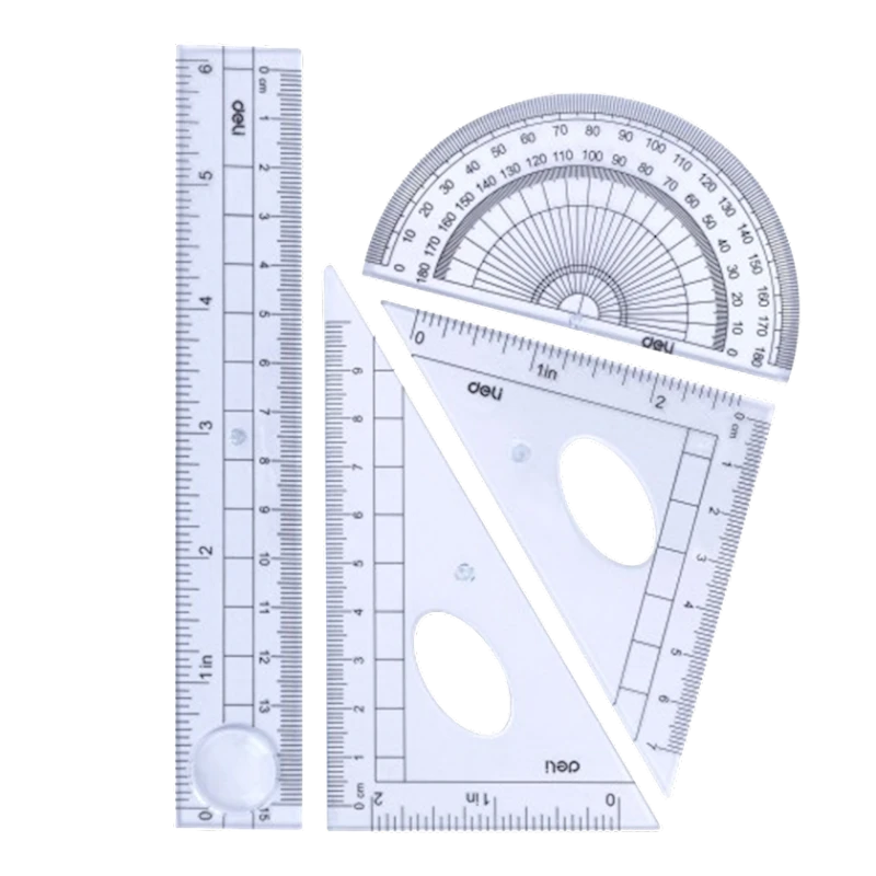 Набор линеек Deli 9597, 4 шт, прозрачный